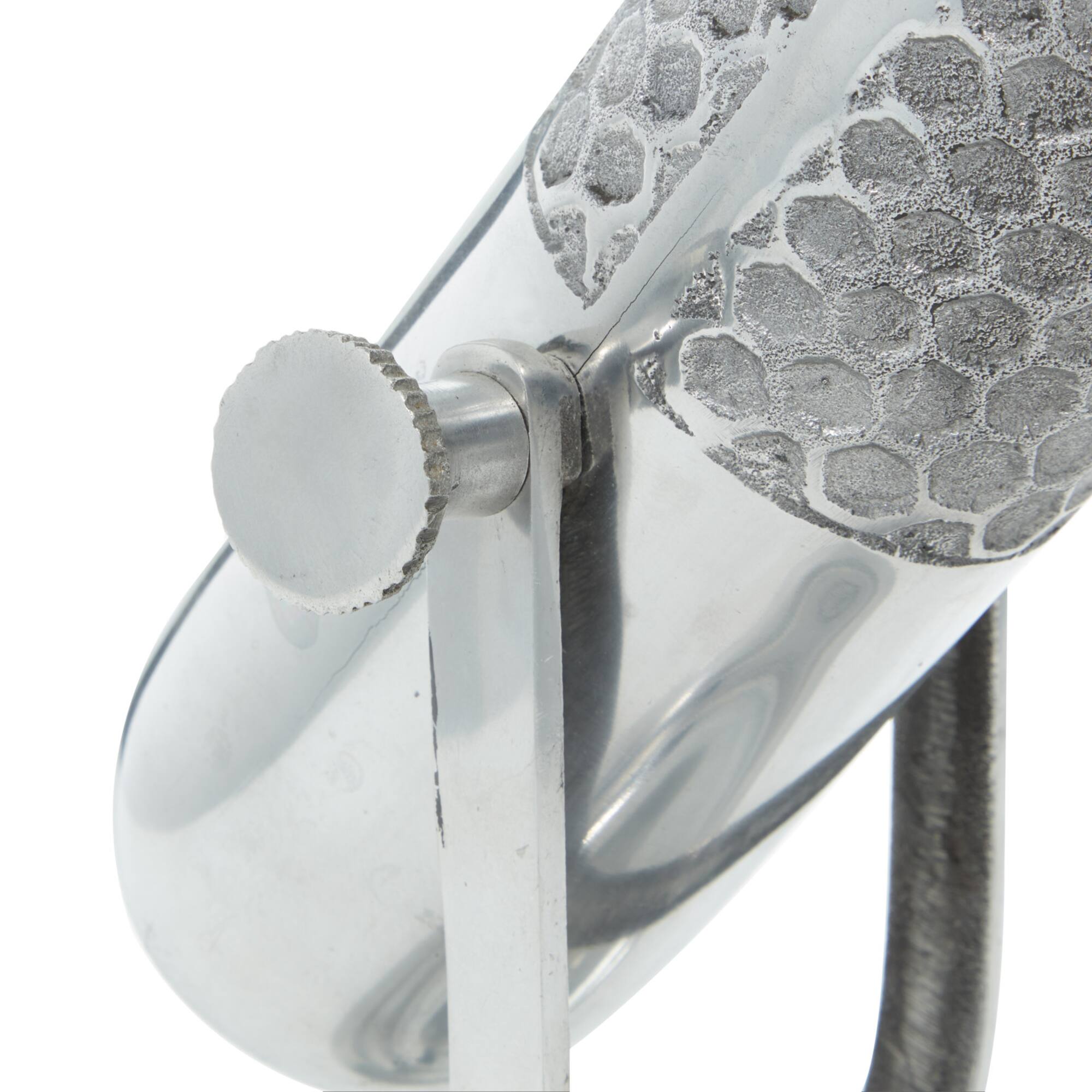 Silver Aluminum Traditional Sculpture, Microphone 9" x 9" x 6"
